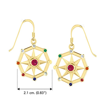 Surya Sun Vedic Energies Solid Yellow Gold Earrings GER1341